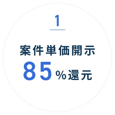 案件単価開示 85%還元